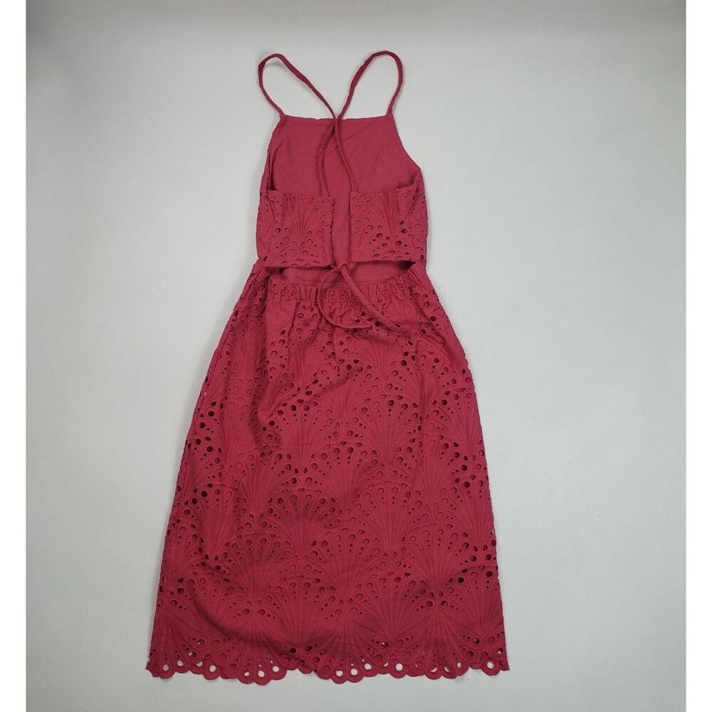 Andie Swim The Roatan Midi Dress Women Sz Small Rosette Cotton Eyelet Lace Lined - Picture 5 of 16